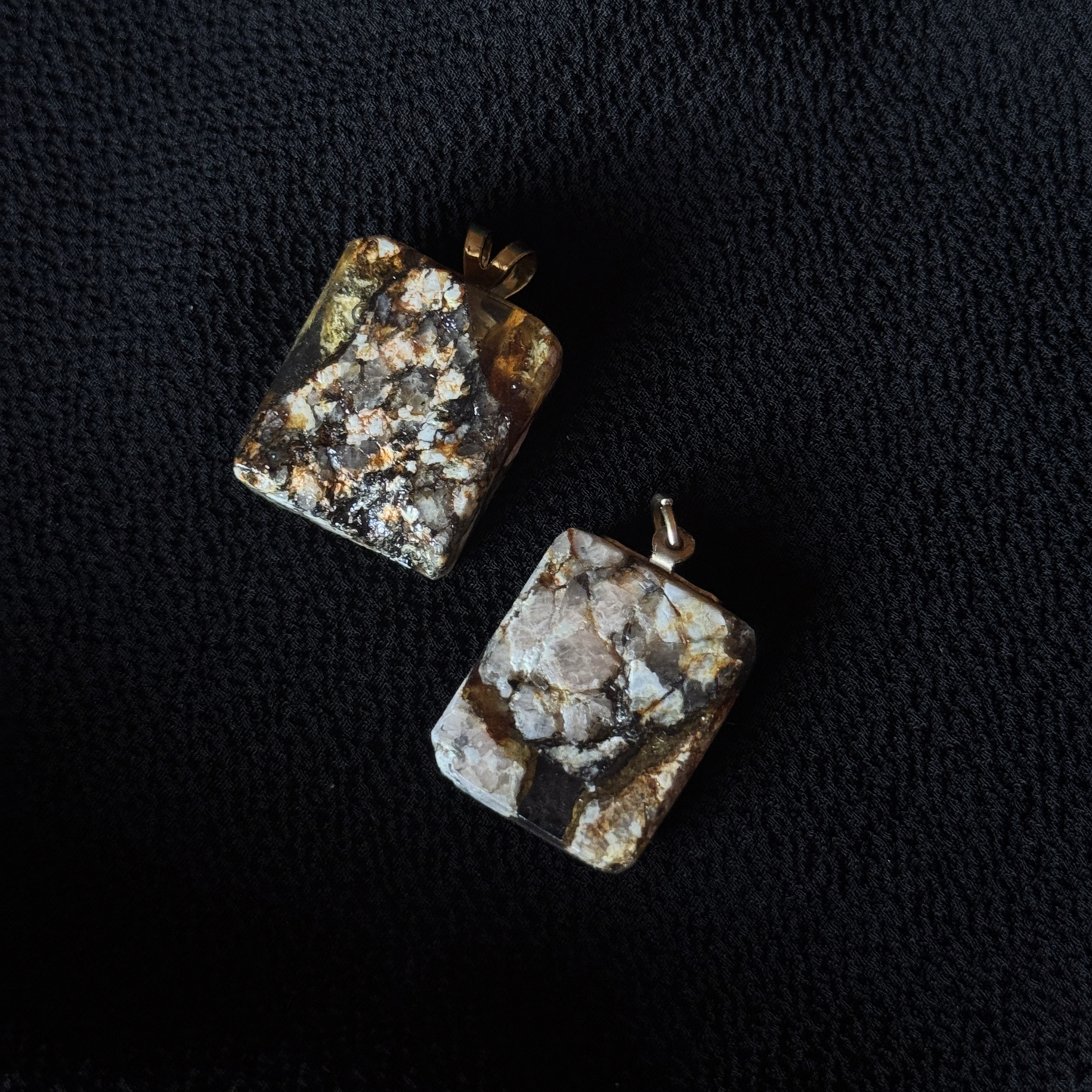 Goldfire Schist Stone Resin Necklaces INNER EARTH