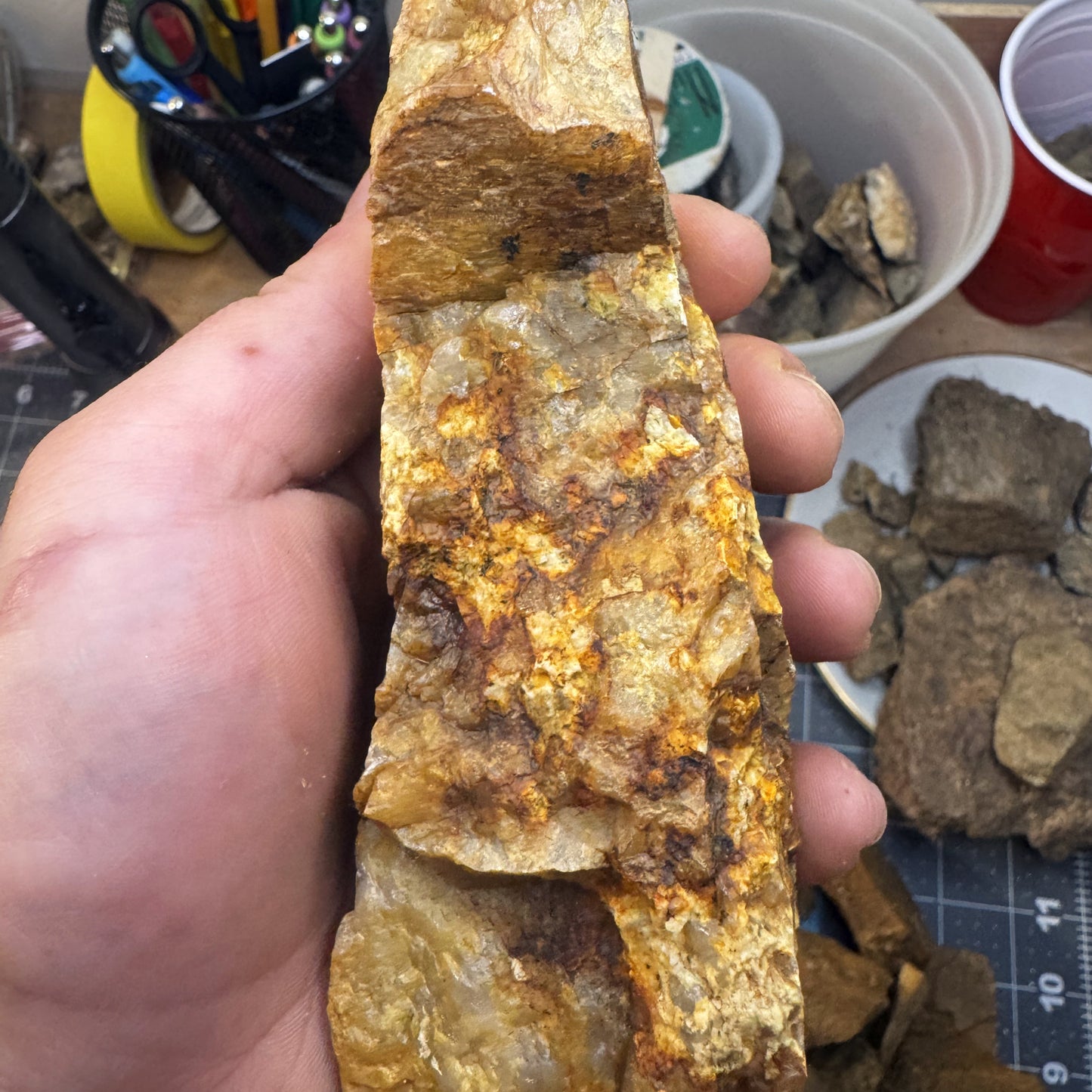 Goldfire Schist Necklace INNER EARTH Stone Resin Jewelry