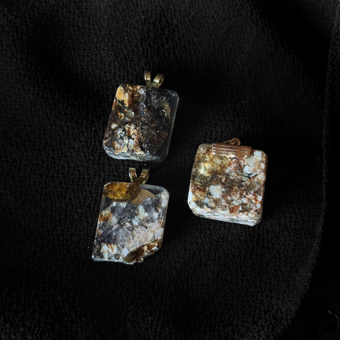 Goldfire Schist Stone Resin Necklaces INNER EARTH