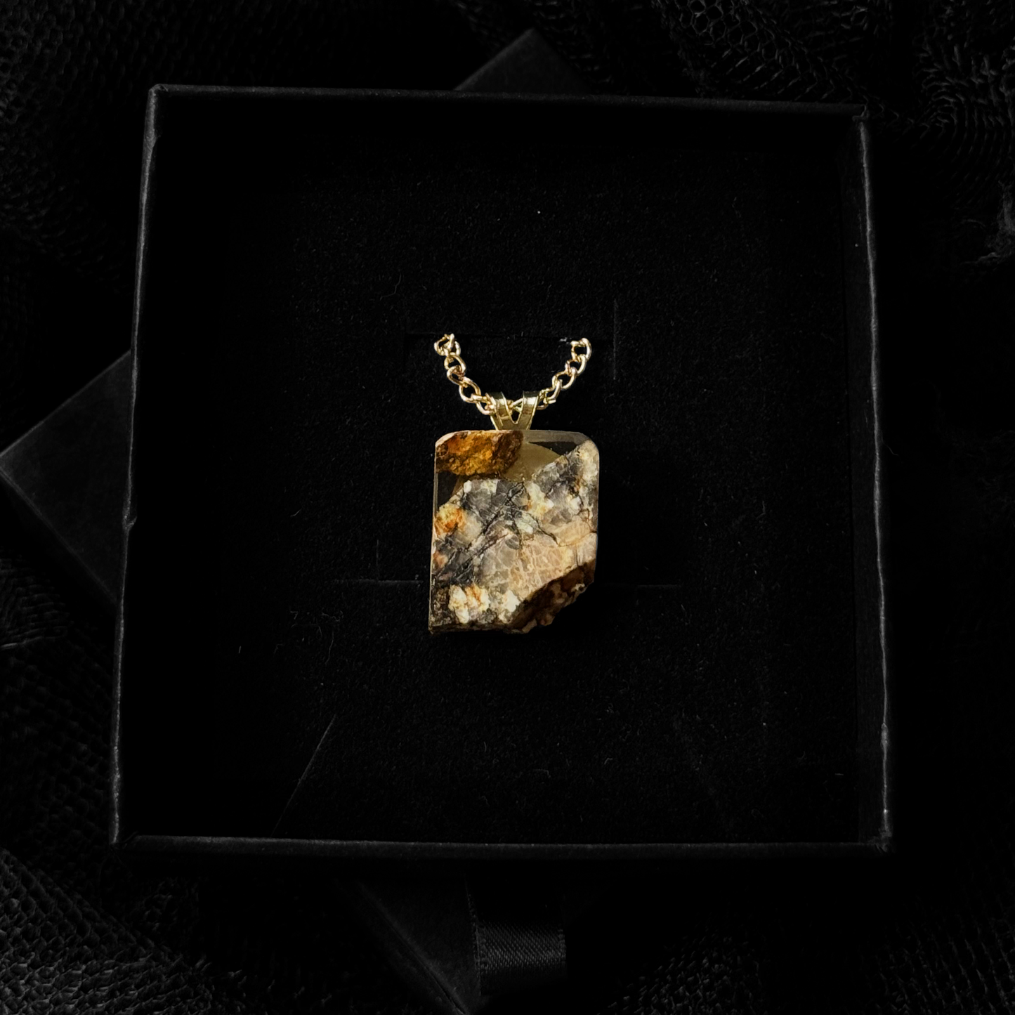 Goldfire Schist Stone Resin Necklaces INNER EARTH