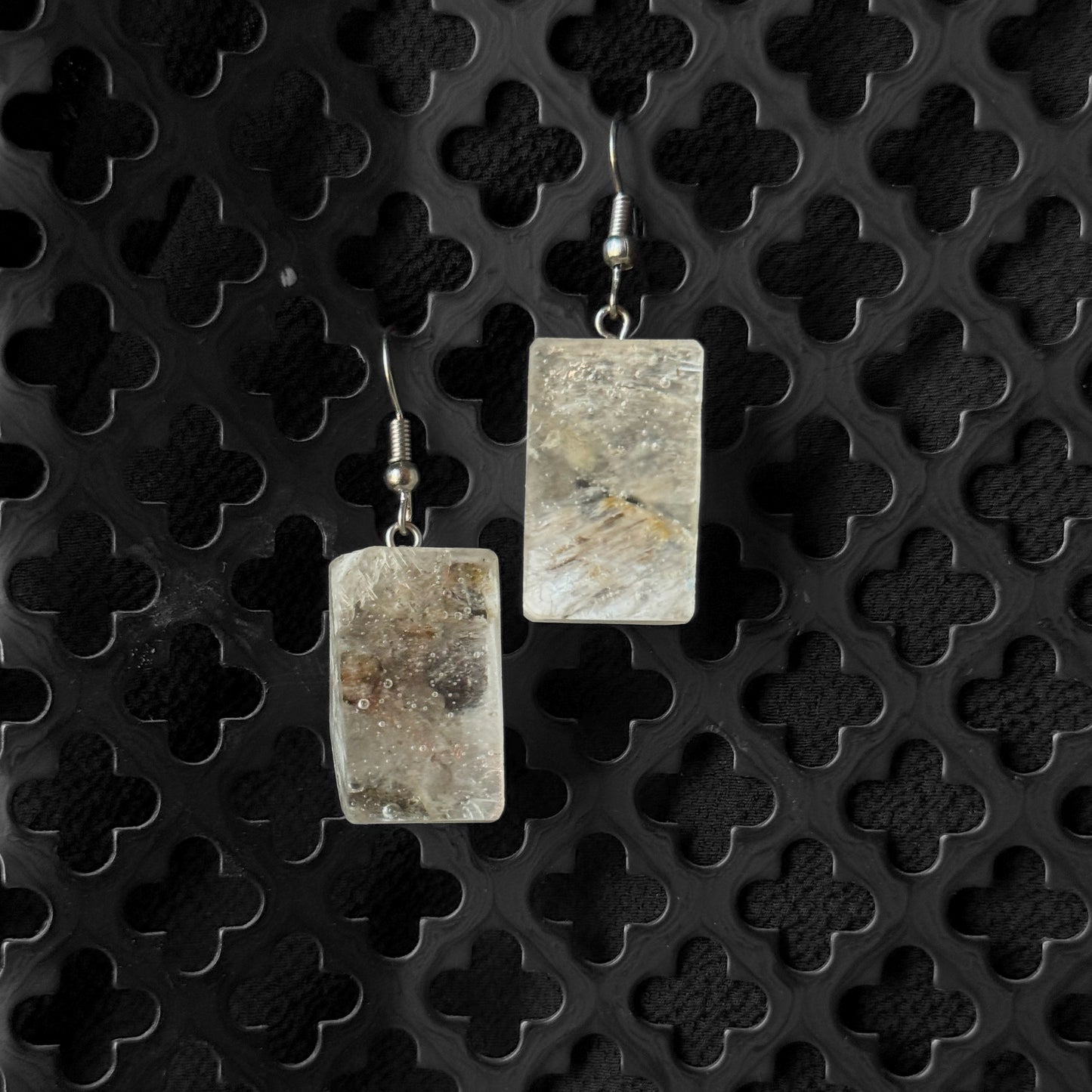 Great Plains Gypsum Earrings [SLAB CUT] INNER EARTH Stone Resin Jewelry