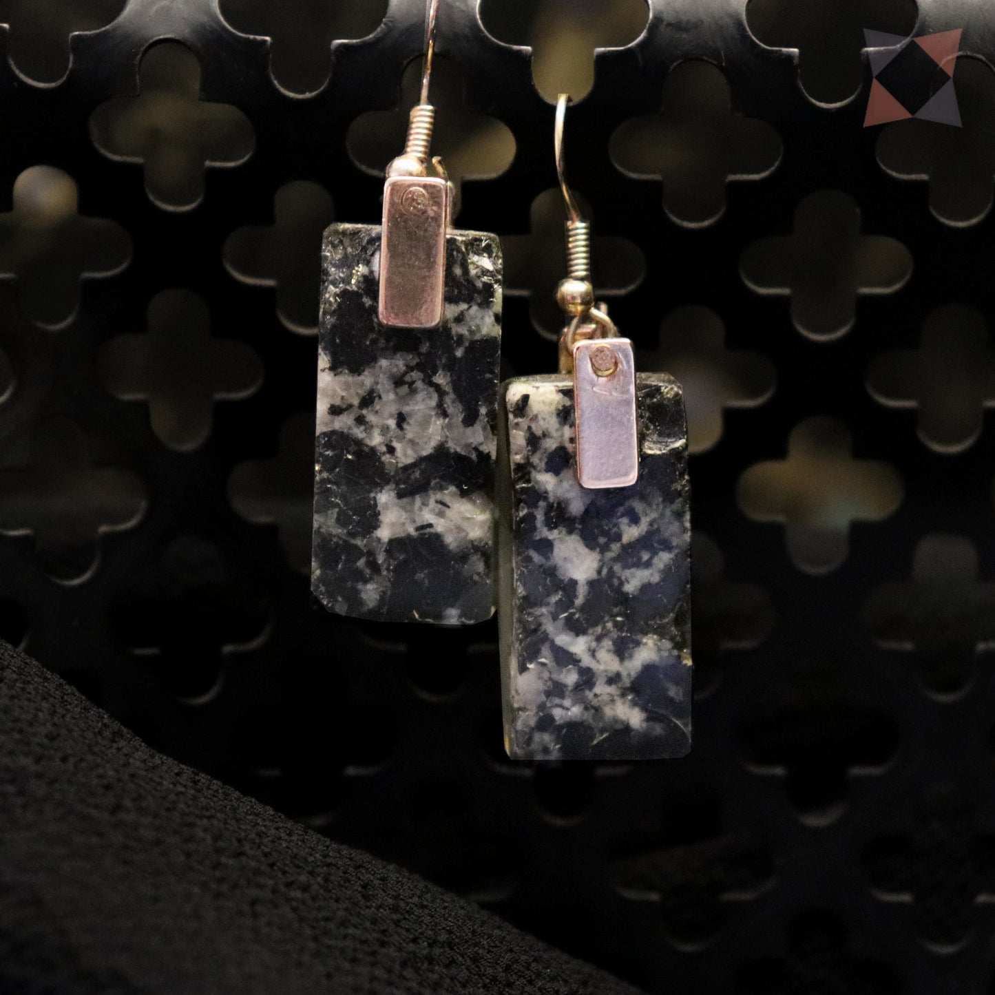 Tourmaline & Feldspar Pegmatite Earrings INNER EARTH Stone Resin Jewelry