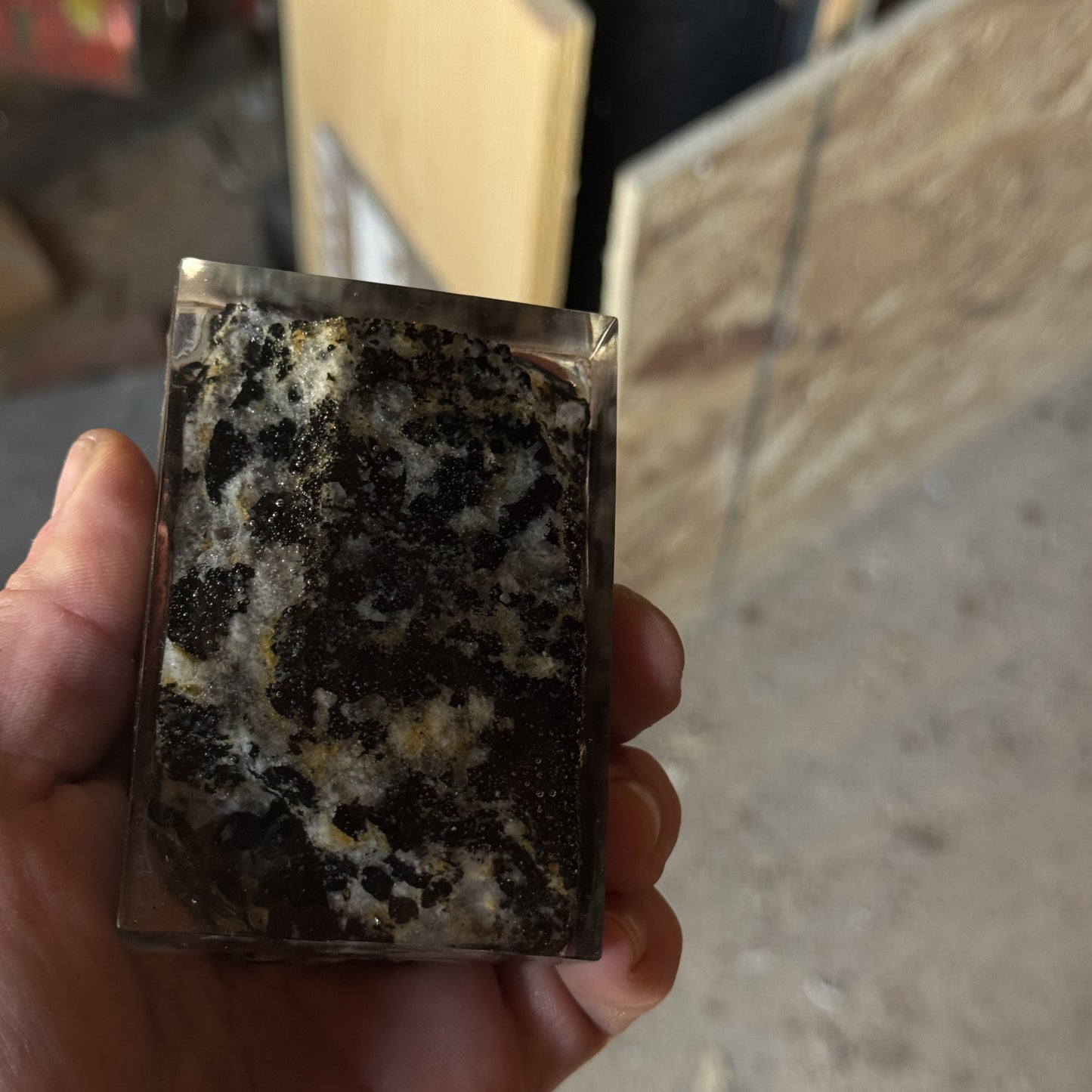 Eclipse Pegmatite Earrings INNER EARTH Stone Resin Jewelry