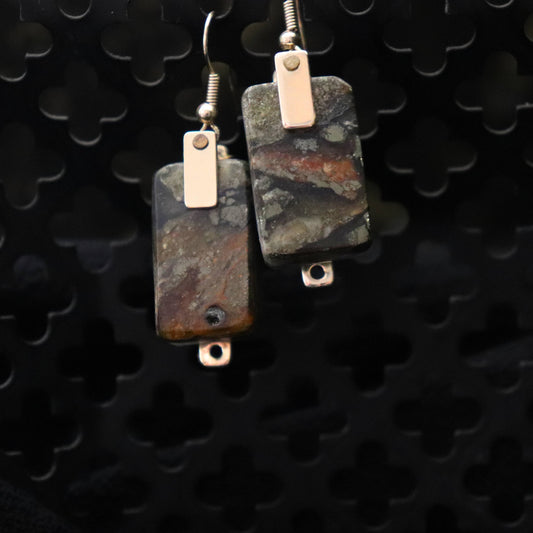 King Monarch Gold Mine Pyrite Earrings INNER EARTH Stone Resin Jewelry