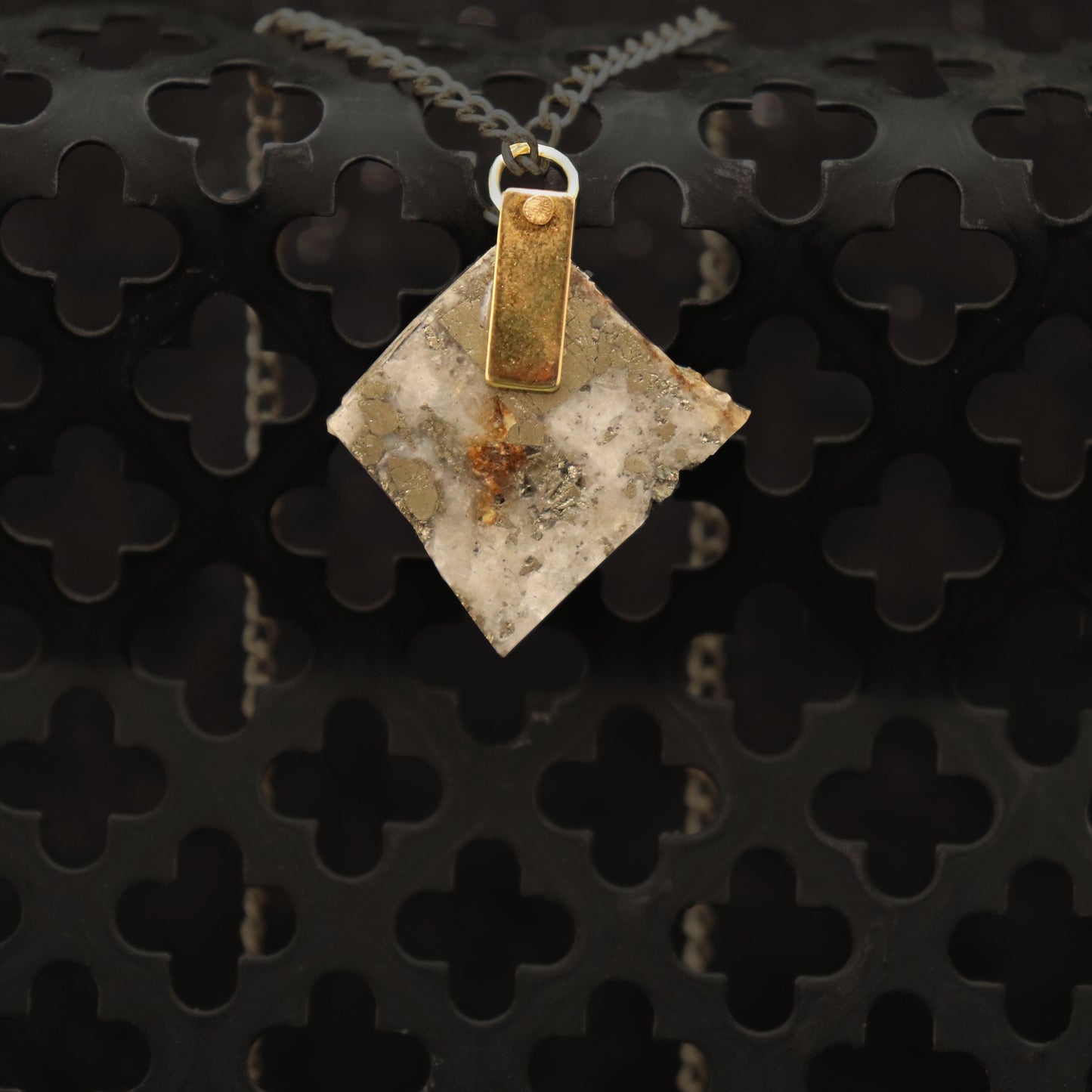 King Monarch Gold Mine Pyrite Necklace INNER EARTH Stone Resin Jewelry
