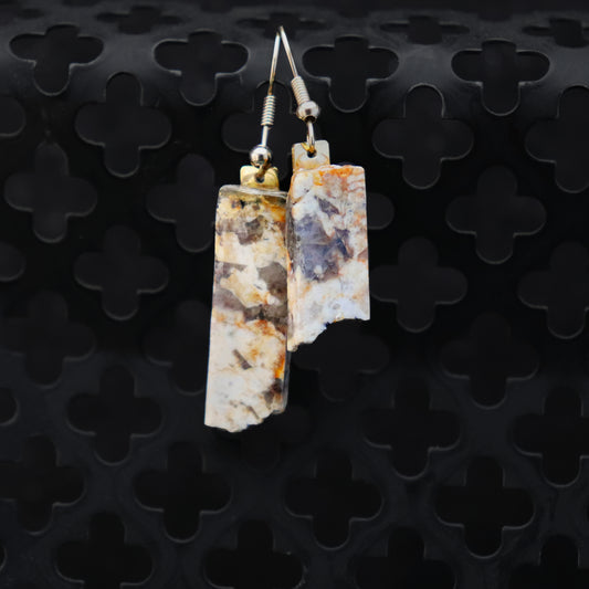 Goldfire Schist Earrings INNER EARTH Stone Resin Jewelry