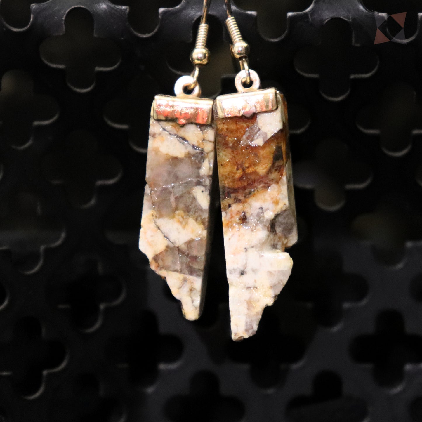 Goldfire Schist Earrings INNER EARTH Stone Resin Jewelry