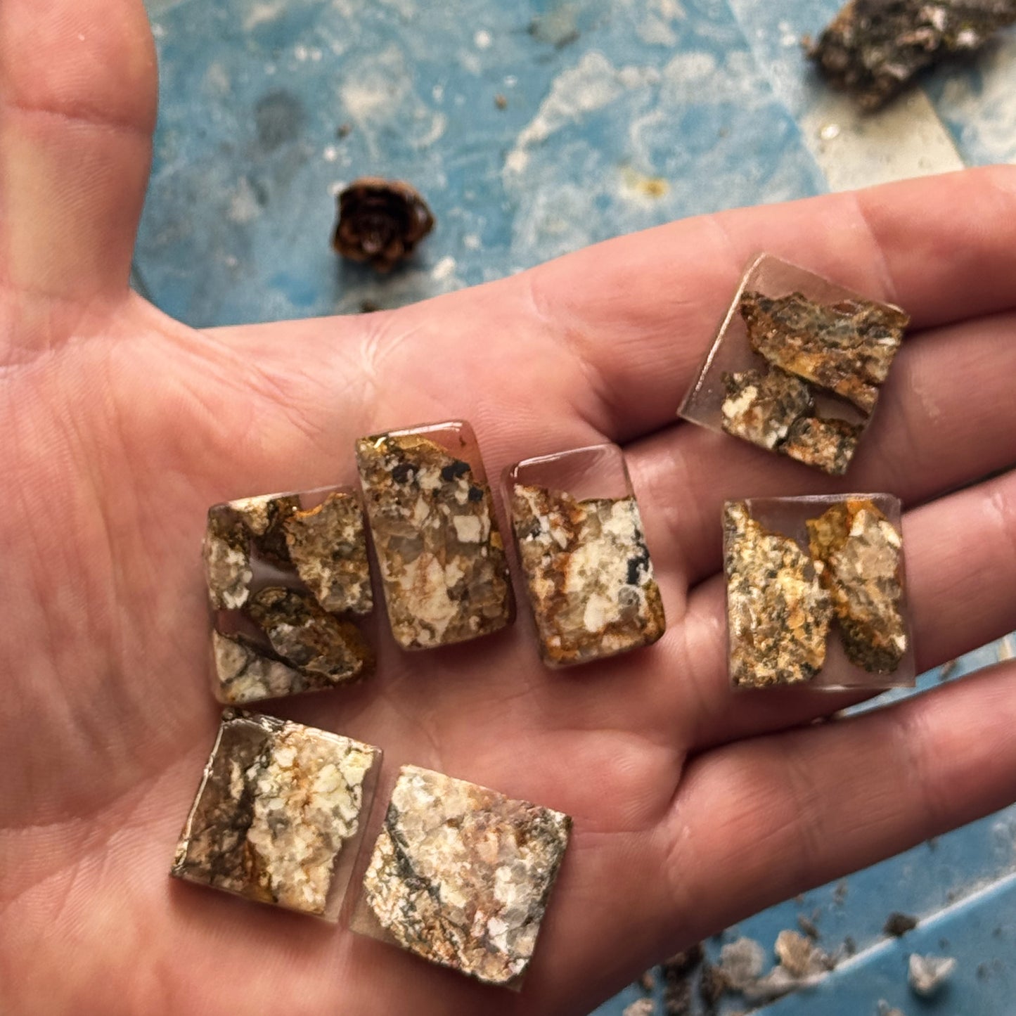 Goldfire Schist Necklace INNER EARTH Stone Resin Jewelry